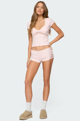 Arcadia Lacey V Neck Top