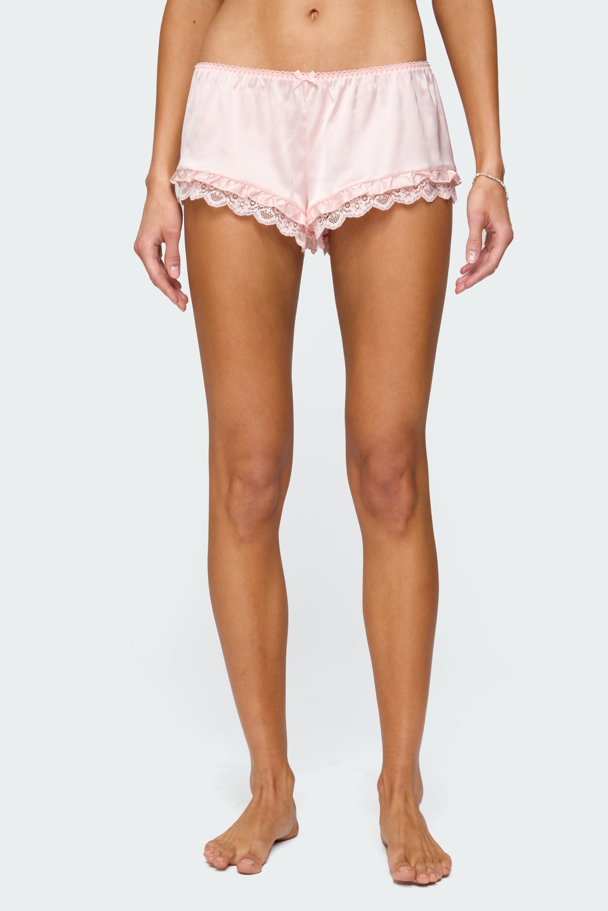 Clair Ruffle Lacey Satin Effect Shorts