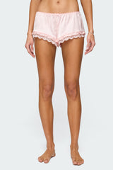 Clair Ruffle Lacey Satin Effect Shorts