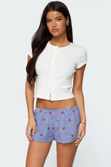 Solina Ribbed Button Up Top