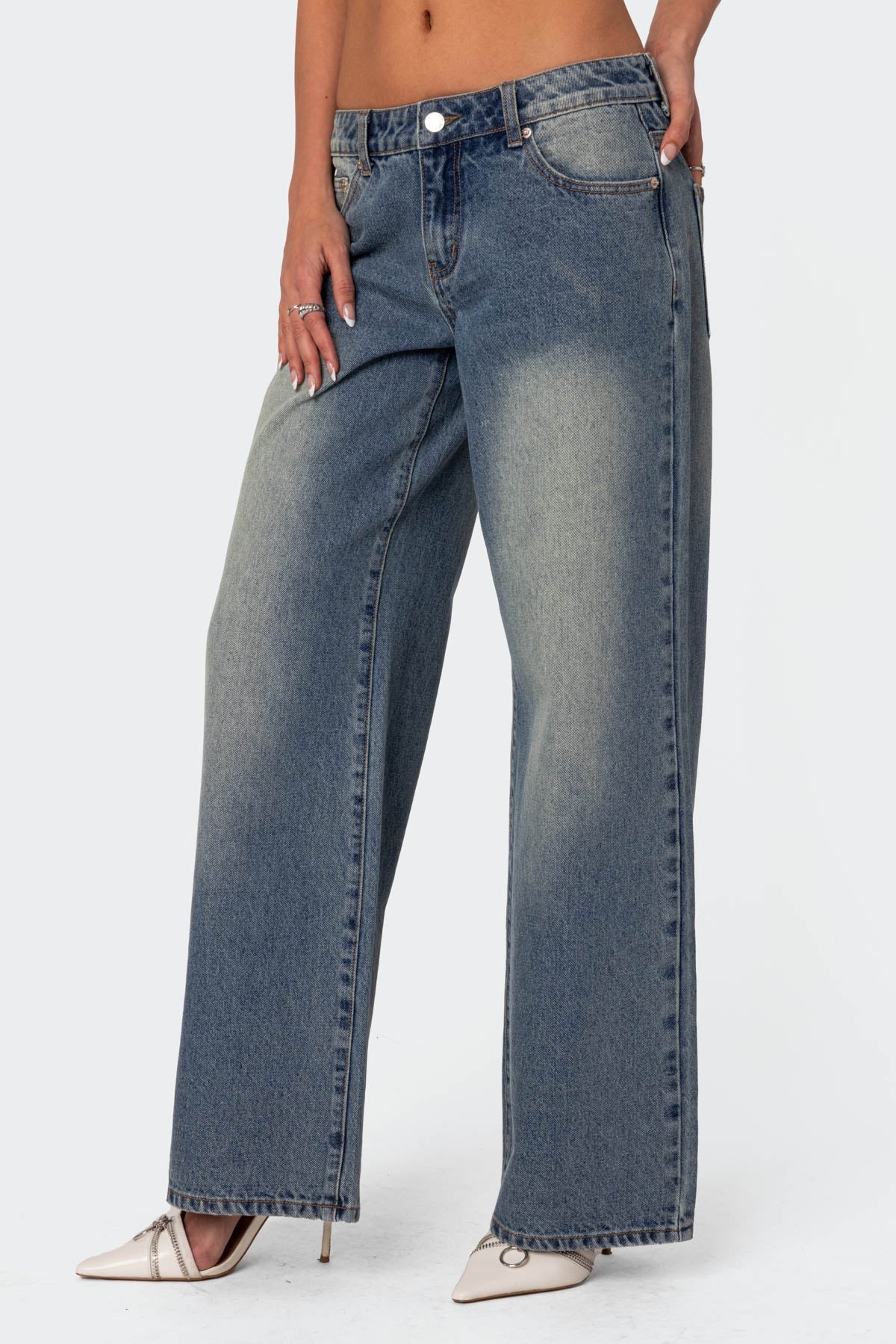 Magda Acid Wash Low Rise Baggy Jeans