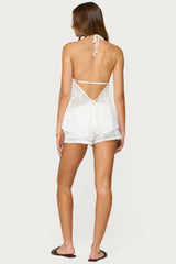 Arlie Floral Texured Sheer Halter Top