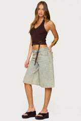 Kez Belted Knit Halter Top