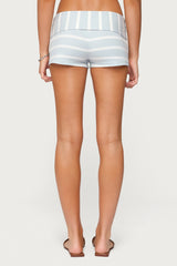 Lorenza Striped Fold Over Shorts