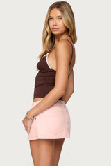 Ruelle Contrast Frill Tank Top