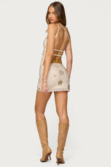 Astrid Beaded Backless One Shoulder Top