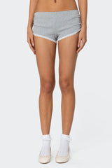 Kadence Ruched Lace Trim Shorts