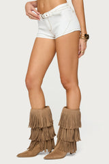 Ciel Low Rise Denim Micro Shorts