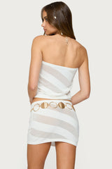 Carson Sheer Striped Strapless Top