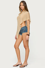Azalia Asymmetric Knit Poncho
