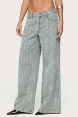 Blaze Distressed Low Rise Baggy Jeans