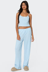 Petal Printed Waffle Trousers