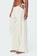 Leoni Side Tie Cotton Gauze Trousers