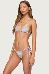 Patchwork Triangle Bikini Top