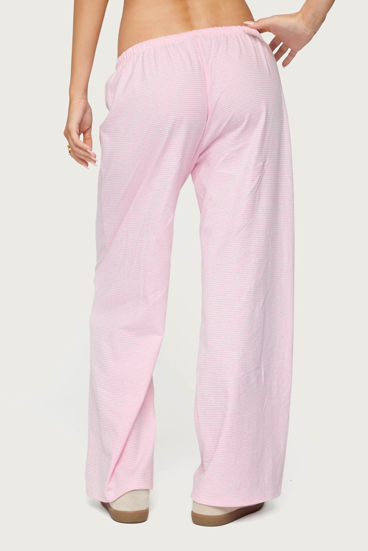 Petite Olivia Striped Loose Fit Trousers