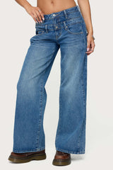 Abel Layered Look Low Rise Baggy Jeans