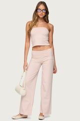 Lilah Striped Fold Over Trousers