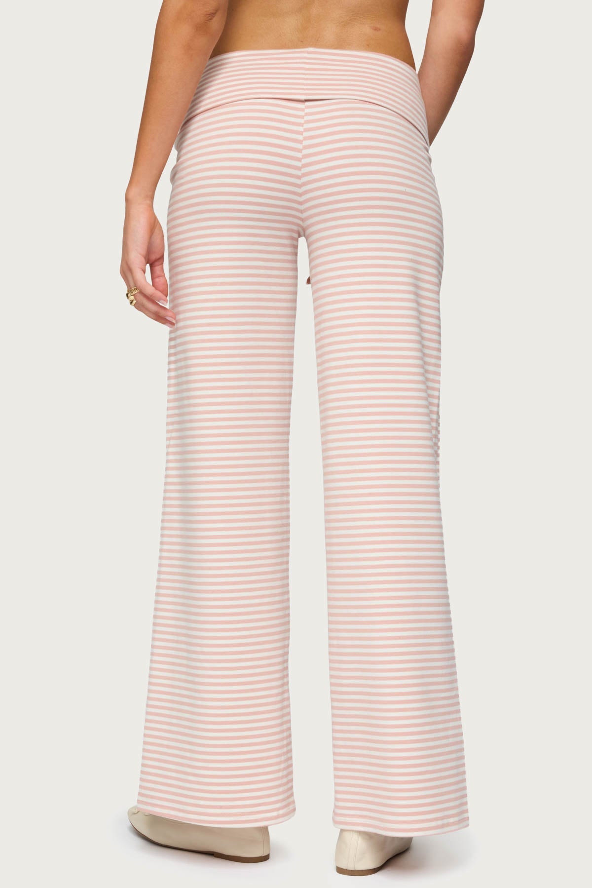 Lilah Striped Fold Over Trousers