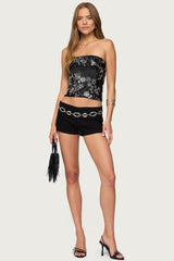 Zelda Bead & Sequin Strapless Top