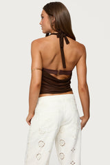 Issey Layered Bandeau Cowl Neck Top