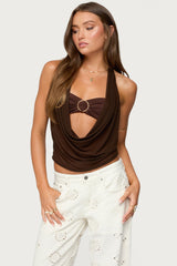 Issey Layered Bandeau Cowl Neck Top