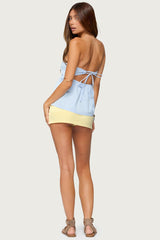 Maddie Strapless Striped Babydoll Top