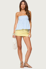 Maddie Strapless Striped Babydoll Top