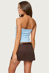 Polka Dot Built In Bra Tube Top