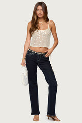 Onya Iridescent Sheer Knit Top