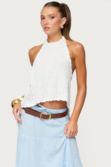 Ivey Backless Crochet Halter Top