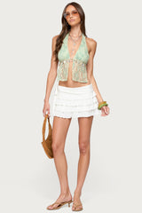 Sheba Asymmetric Ruffled Mini Skort