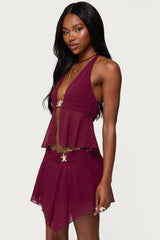 Sea Star Chiffon Split Front Top