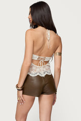 Amarie Sheer Lace Halter Top