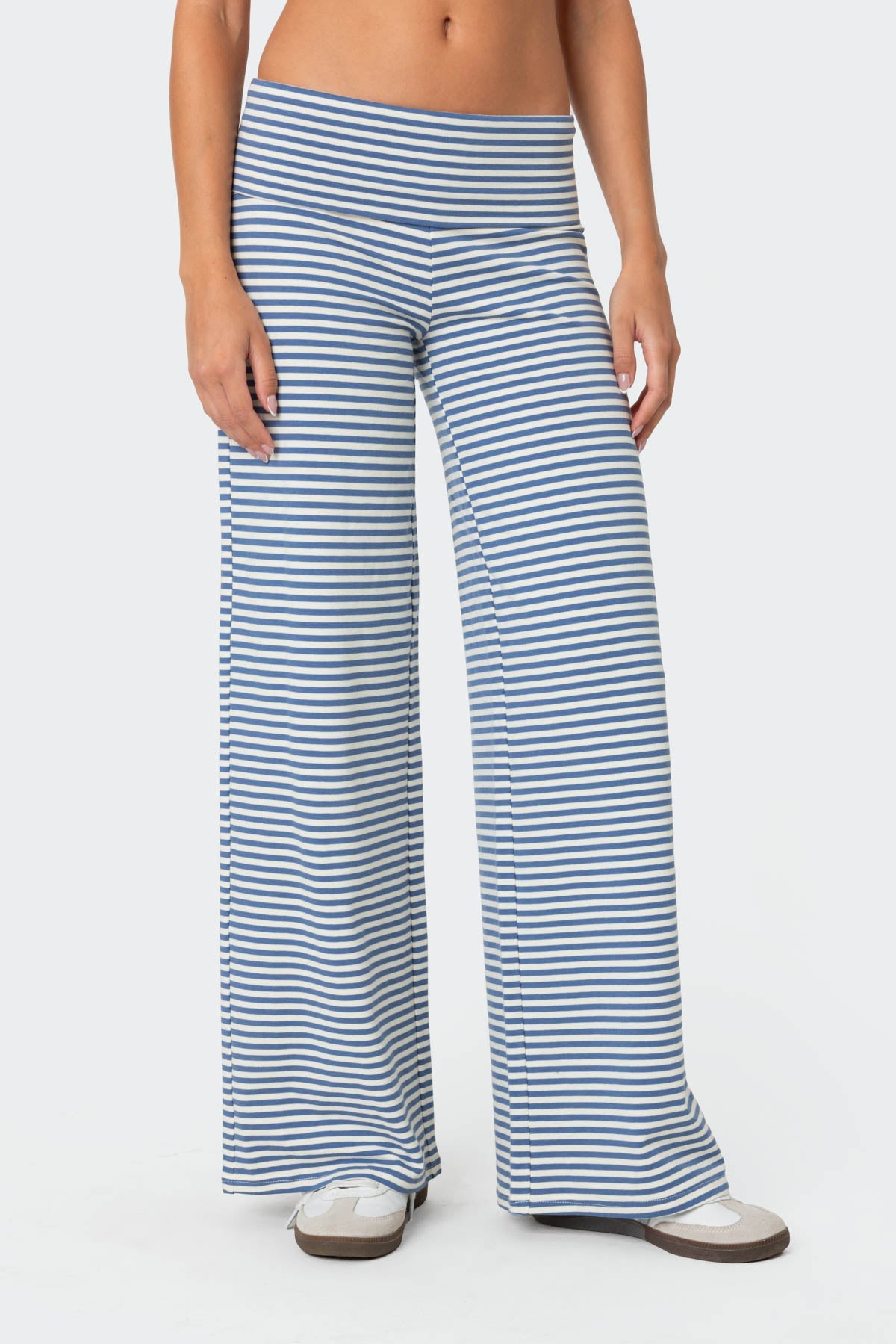 Lilah Striped Fold Over Trousers