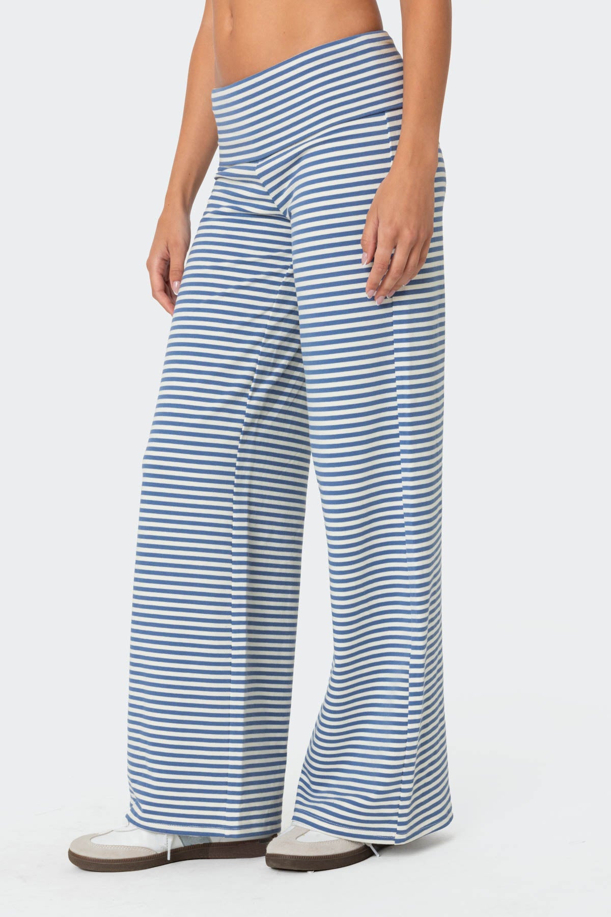 Lilah Striped Fold Over Trousers