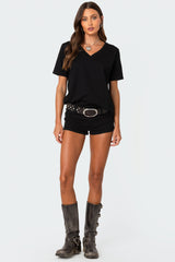 Margie Low Rise Denim Micro Shorts