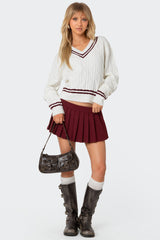 Dean V Neck Cable Sweater