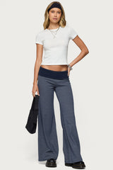 Amarna Striped Fold Over Trousers