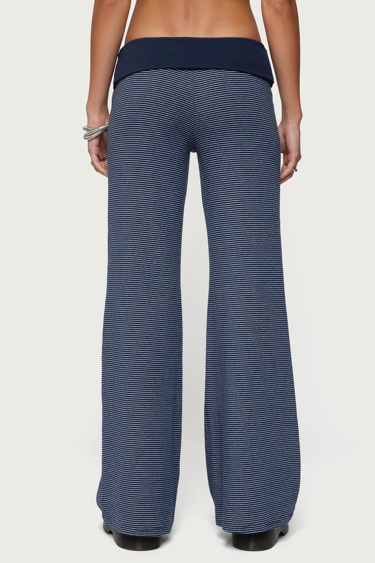 Amarna Striped Fold Over Trousers