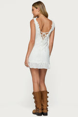 Shayla Ruffle Textured Mini Dress