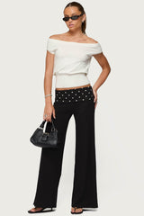 Reeva Polka Dot Foldover Trousers