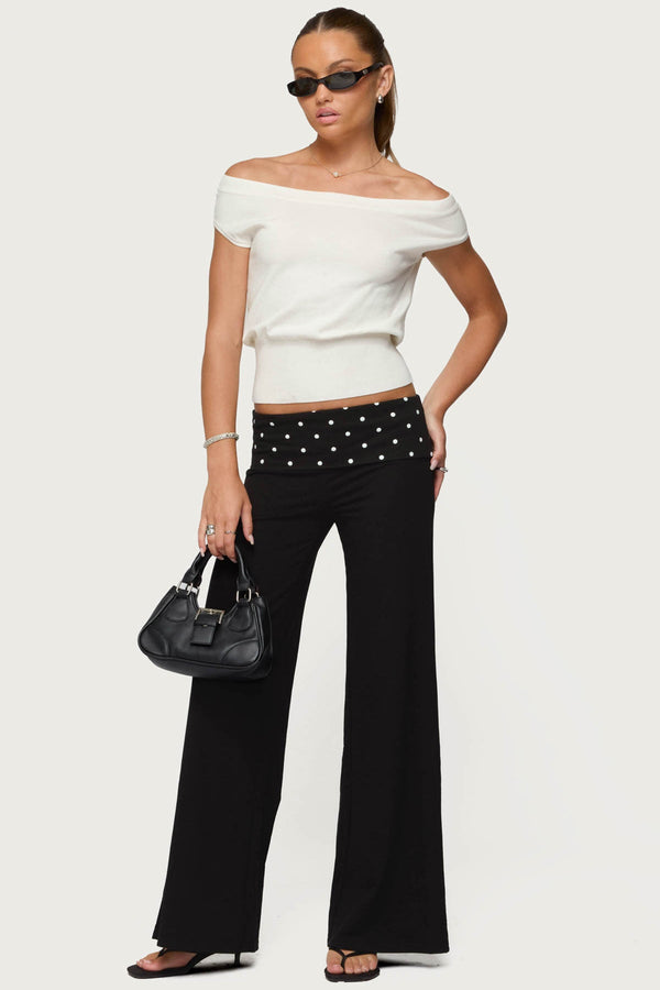 Reeva Polka Dot Foldover Trousers