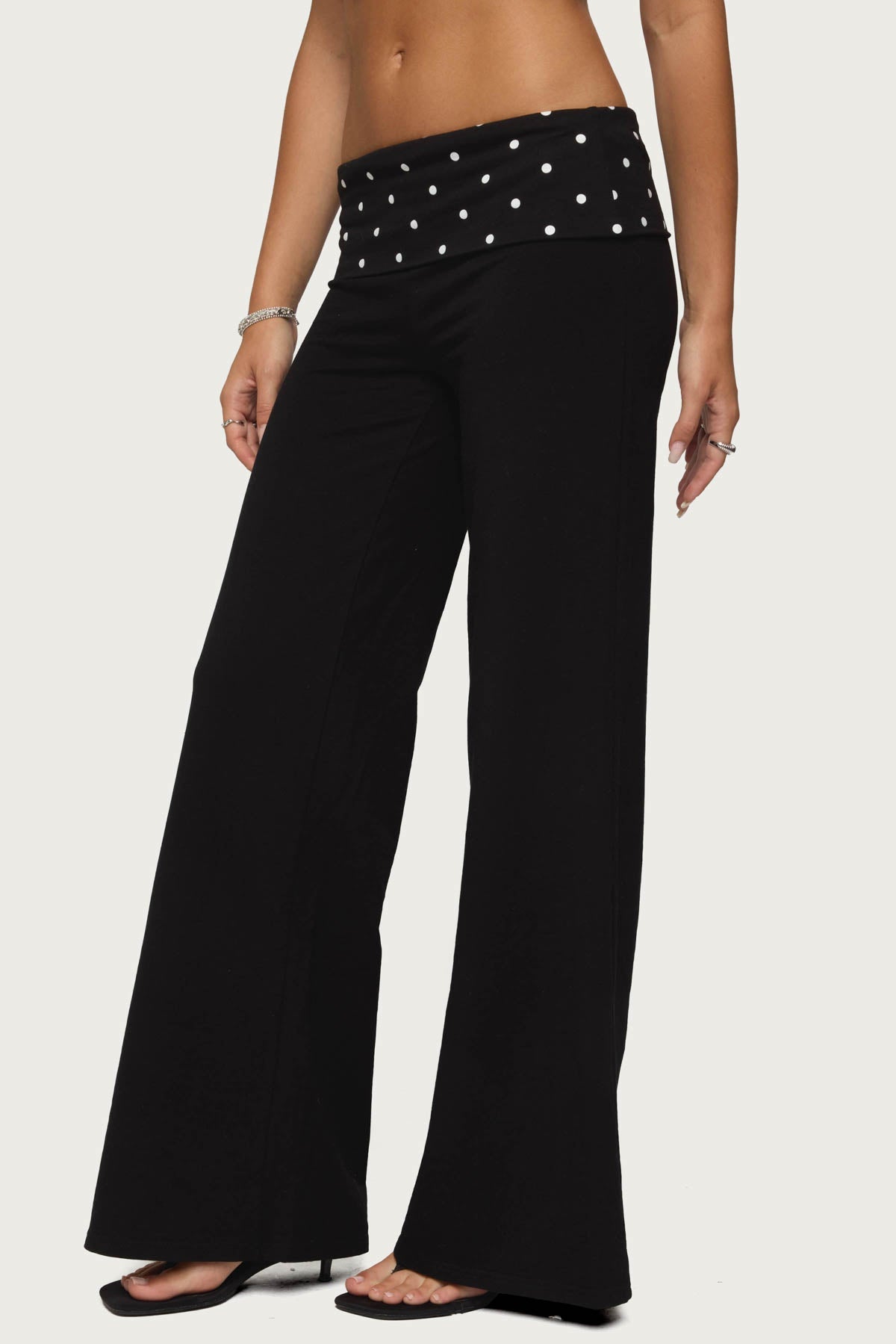Reeva Polka Dot Foldover Trousers
