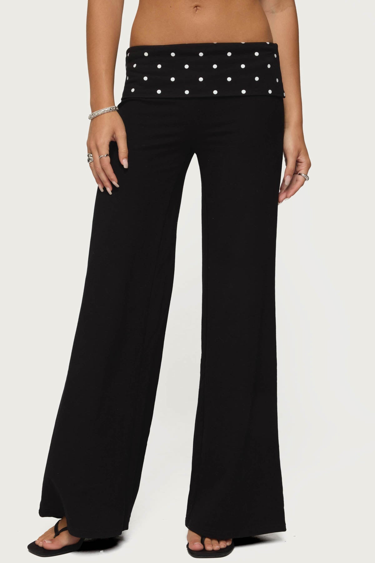 Reeva Polka Dot Foldover Trousers