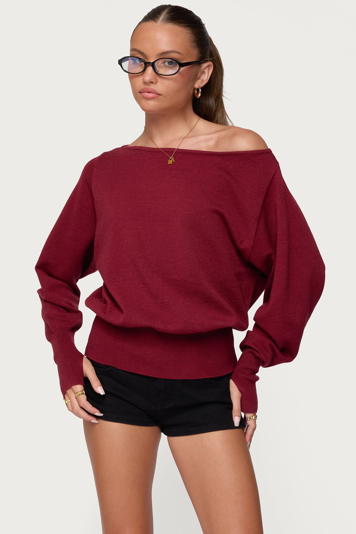 Off Shoulder Oversized Sweater
