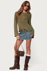 Drop Shoulder Light Knit Sweater