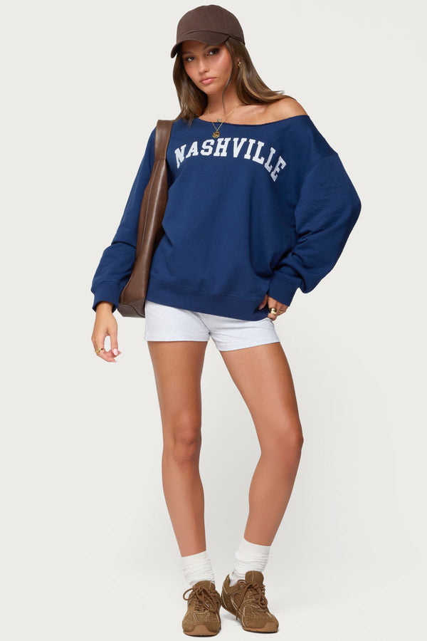 Nashville Oversized Wide Neck Sweatshirt view 2