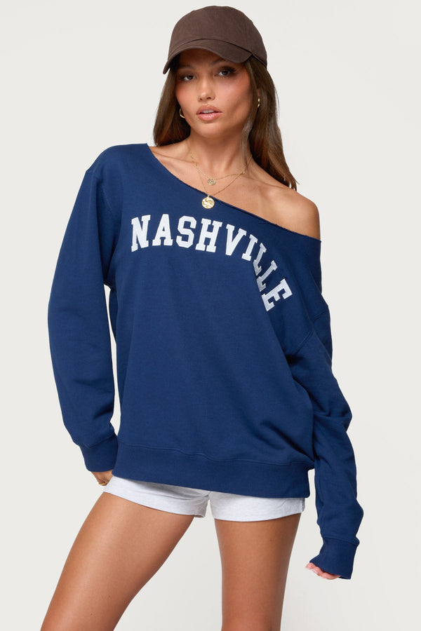 Nashville Oversized Wide Neck Sweatshirt view 1