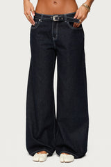 Karah Belt Low Rise Baggy Jeans