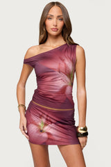 Tiger Flower Off Shoulder Top